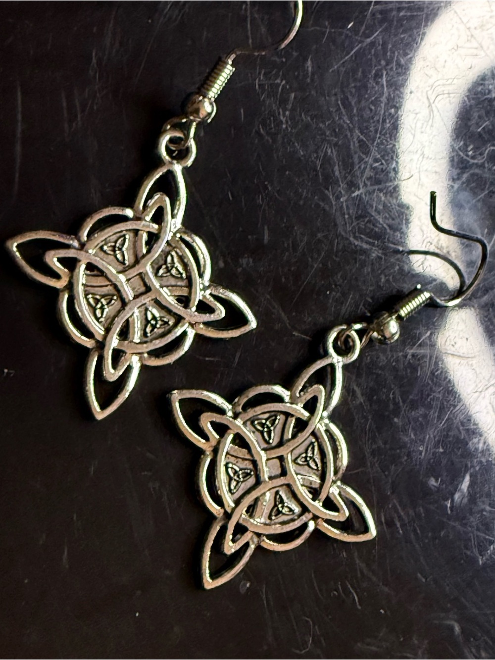 Silver TONE
 Celtic Knot Drop Earrings - Women Jewelry